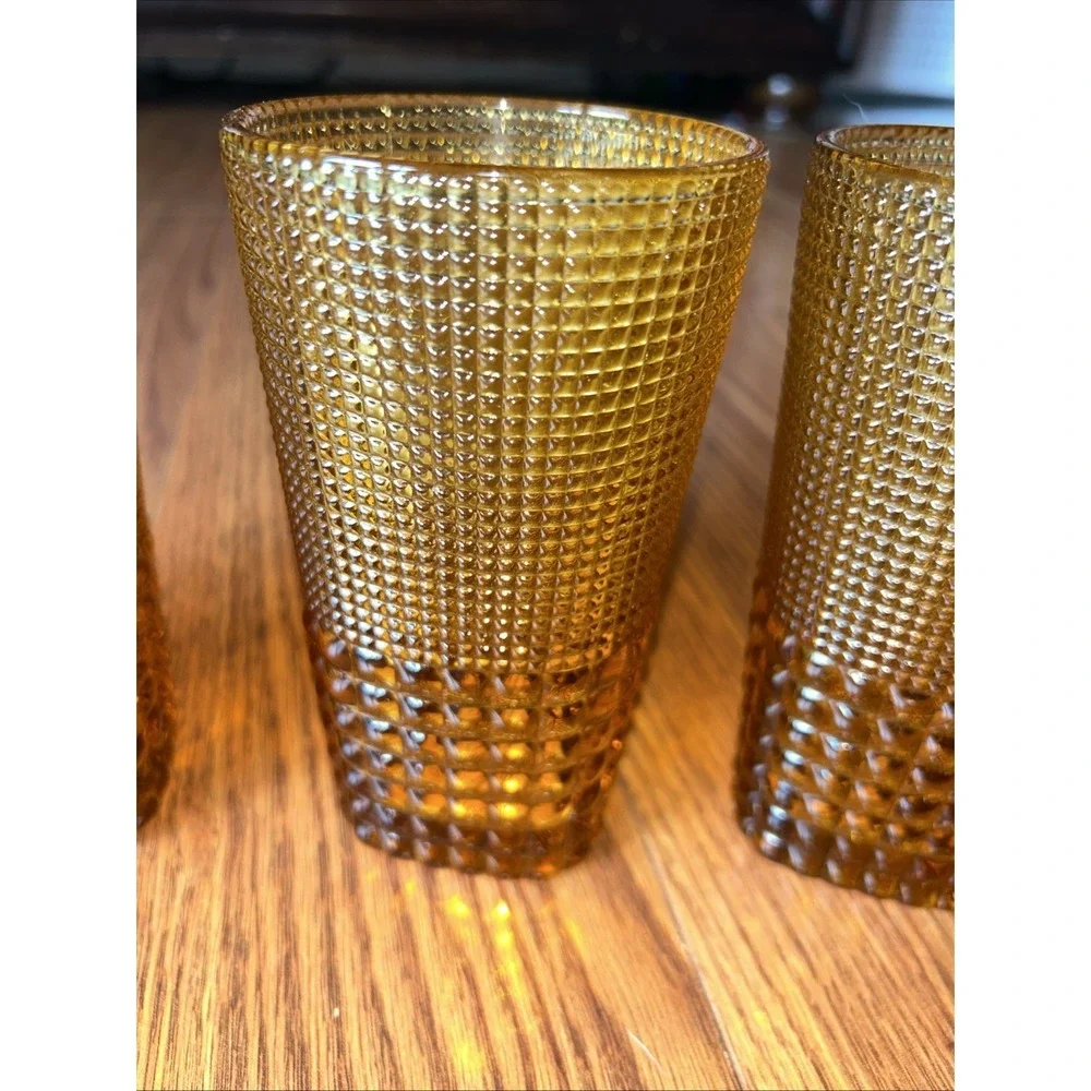 Set Of 4 Fortessa MALCOLM Amber Iced Beverage Cocktail Glass 15oz.